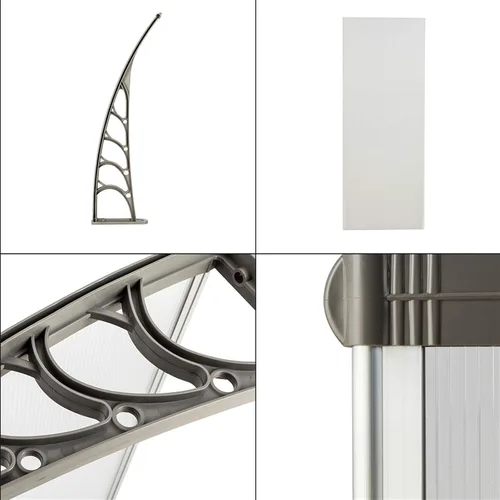 Miniatura 3 de Toldo para ventana, cubierta de policarbonato para exteriores, para puerta delantera al aire libre, patio, protección contra rayos UV, lluvia, Toldo