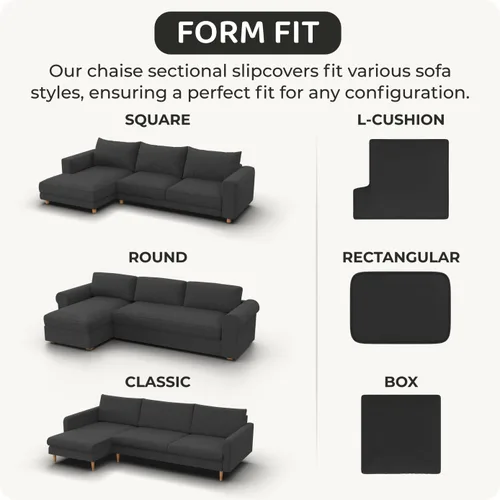 Miniatura 6 de PAULATO BY GA.I.CO. Funda para sofá seccional - Funda de sofá chaise en forma de L - Fundas de esquina lavables - Funda elástica de ajuste perfecto