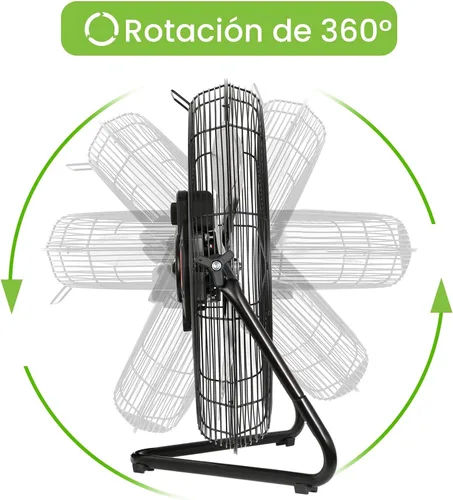 Miniatura 3 de hykolity Ventilador de piso de alta velocidad de 20 pulgadas, ventilador de pared de metal resistente de 4600 CFM con 3 velocidades, ventilador