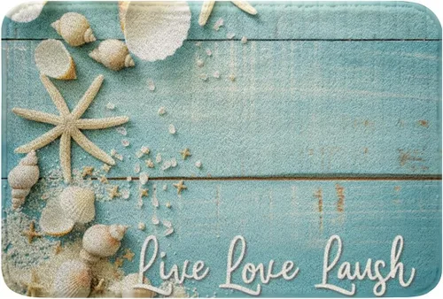 Miniatura 15 de Erosebridal Alfombras náuticas costeras de baño, tapete de baño con diseño náutico de ancla, tapete de baño antideslizante a rayas de 16 x 24
