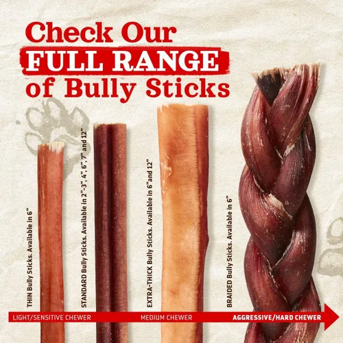 Miniatura 2 de Natural Farm Palitos trenzados sin olor (6 pulgadas, 10 unidades) – 100% carne de res alimentada con pasto, sin granos, bajos en grasa y totalmente