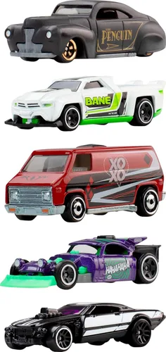 Miniatura 8 de Hot Wheels Coches de juguete, paquete de 10 con temática de Batman, juego de 10 vehículos fundidos que incluye un Batmóvil y un Batplane en escala