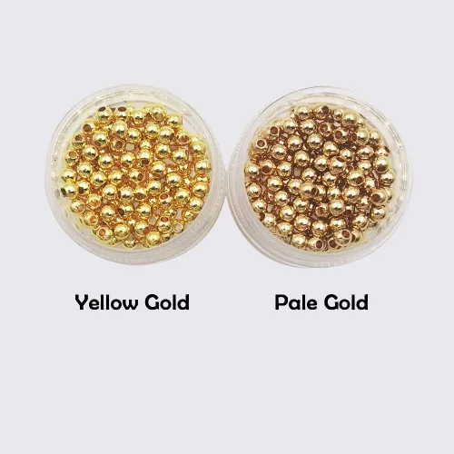Miniatura 6 de INSPIRELLE - 300 cuentas pequeñas de 2,5 mm de latón chapado en oro pálido duradero. Cuentas redondas de metal sueltas para hacer joyas de pulsera