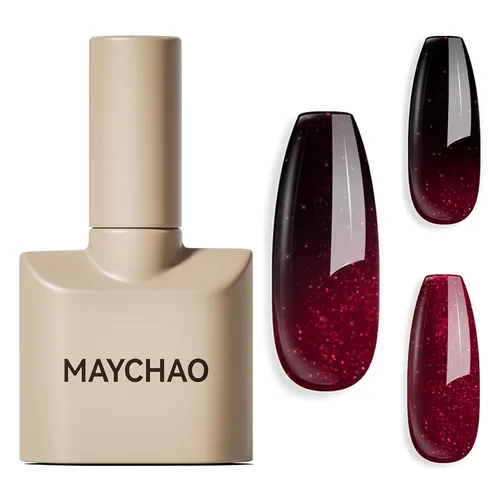 Miniatura 62 de MAYCHAO Esmalte de uñas de gel rosa intenso de 0.5 onzas líquidas, 1 unidad de esmalte de gel rosa brillante, esmalte de uñas que se absorbe con luz