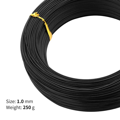 Miniatura 5 de Negro-1.0-Alambre de aluminio anodizado para bonsái de 250g de gran rollo, muchas tallas para elegir, KSVZS alambre de metal flexible