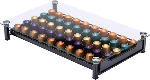 Miniatura 7 de Soporte para almacenamiento de cápsulas de café, organizador de cajones originaline, cristal templado (50 cápsulas)