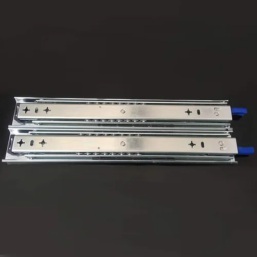Miniatura 5 de 1 par de carriles de carril de carril de transporte industrial resistente con cerradura, rodamientos de bolas de montaje lateral, 3 secciones