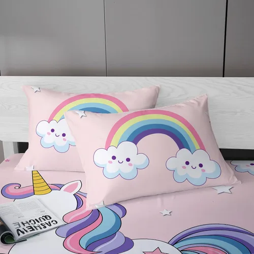 Miniatura 38 de MUSOLEI Sábana bajera ajustable de hongos, ropa de cama de hongos, decoración de hongos para niños, niños; juego de sábanas individuales; 1 sábana