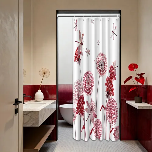 Miniatura 71 de Cortina de ducha floral para primavera y verano, flores silvestres, flores y mariposas, decoración de baño, tela impermeable con ganchos, 70