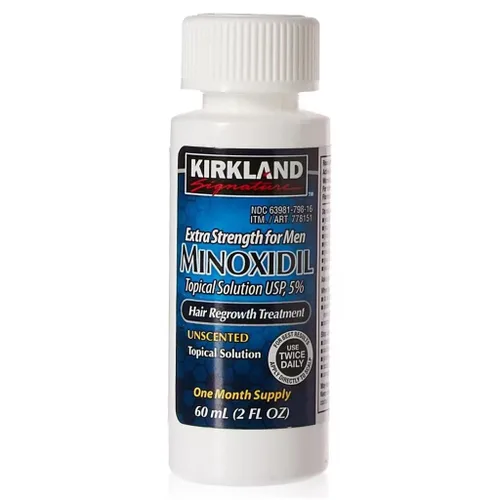 Kirkland Minoxidil Solución Tópica al 5% Tratamiento de Fuerza Extra para el Recrecimiento del Cabello para Hombres Aplicador con Gotero Incluido