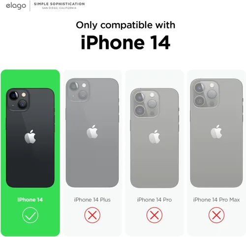 Miniatura 2 de elago Compatible con Funda para iPhone 14, funda de silicona líquida, funda protectora de cuerpo completo, a prueba de golpes, diseño delgado, forro