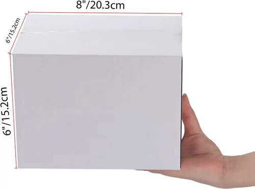 Miniatura 4 de Calenzana Juego de 40 Cajas de Envío 8x6x6, Caja de Cartón Corrugado Blanco para Envío, Embalaje de Regalos, Pequeña Empresa