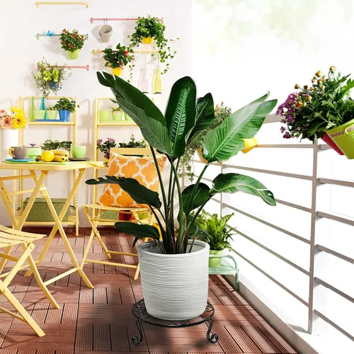 Miniatura 2 de NSYOOMH 1 paquete Soporte Metálico para Plantas 10"-12" para Exteriores, para Maceta de Servicio Pesado Soporte Redondo de Hierro Forjado Resistente