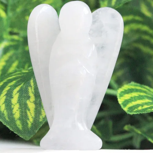 Miniatura 9 de YATOJUZI Estatua de ángel de obsidiana negra de 5 cm decorativa con cristales curativos de Reiki, piedra natural pulida tallada a mano, figuritas