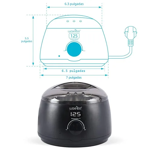 Miniatura 3 de waxkiss Calentador digital de depilación con tapa transparente y olla de 14 onzas