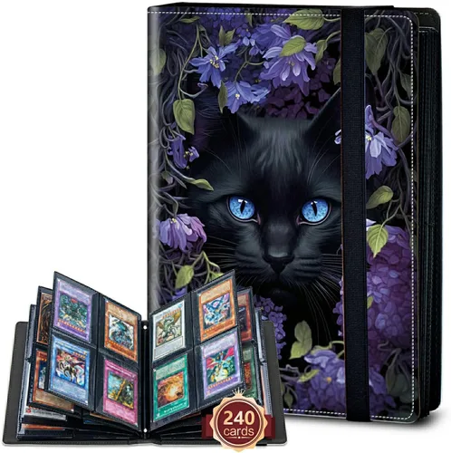 Miniatura 18 de Rossy Carpeta de tarjetas con 4 bolsillos, carpeta de tarjetas intercambiables, álbum de colección de tarjetas, para 160 tarjetas, carpeta