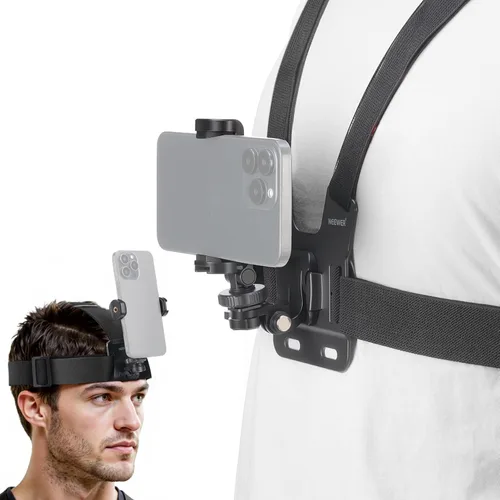 Miniatura 12 de NEEWER Basics Kit de Accesorios 16 en 1 Compatible con DJI OSMO Pocket 3, Mini Trípode, Varilla Selfie, Correa de Pecho, Montura Magnética