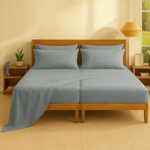 Miniatura 14 de Casa Platino Sábanas de cama individual XL, sábanas de 100 % algodón con 2 fundas de almohada, tejido percal crujiente y sensación acogedora, verde
