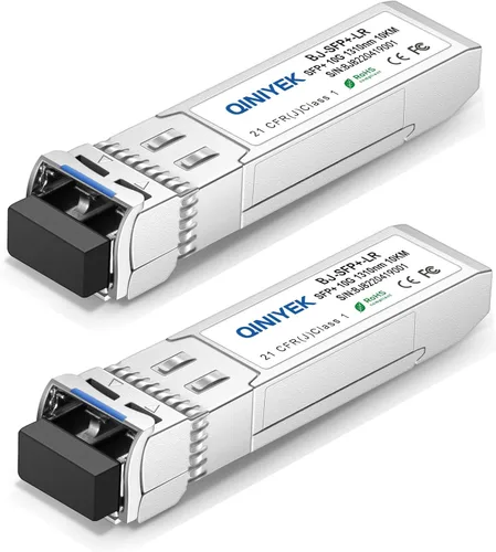 Paquete de 2 transceptores 10GBase-LR SFP+, módulo LC dúplex SFP+ monomodo 10G, compatible con Cisco SFP-10G-LR, Ubiquiti UF-SM-10G, Meraki, X2