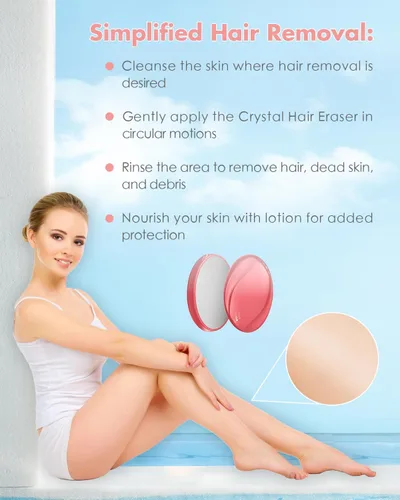 Miniatura 4 de Borrador de pelo de cristal para mujeres y hombres, removedor de pelo de cristal reutilizable, dispositivo portátil de depilación mágico, solución