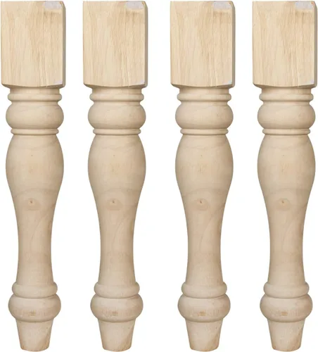 Miniatura 6 de Patas de mesa de comedor de 29 pulgadas de alto, 3 1/2 pulgadas de ancho, 3 1/2 pulgadas de profundidad, 4 patas torneadas de repuesto de madera