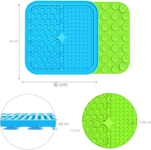 Miniatura 6 de MateeyLife 2 piezas Alfombrilla de lamer pequeña para perros y gatos, alfombrillas de lamer para aliviar la ansiedad en perros, almohadilla de lamer