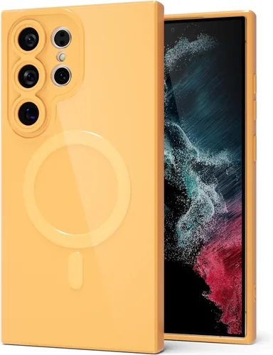 Miniatura 88 de Svanove para Samsung Galaxy S22 Funda de teléfono de silicona magnética, compatible con Magsafe, linda para mujeres, brillante color brillante, gel