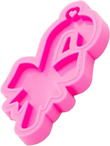 Miniatura 6 de Angel Wings Moldes de llavero con forma de lazo y muletas de Navidad, molde de silicona de resina epoxi, molde de arcilla polimérica, moldes