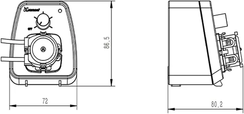 Miniatura 8 de Kamoer KCP-X mini bomba peristáltica 24V con control de caudal bajo 19-65ml/min bomba dosificadora de líquido de velocidad ajustable para acuario