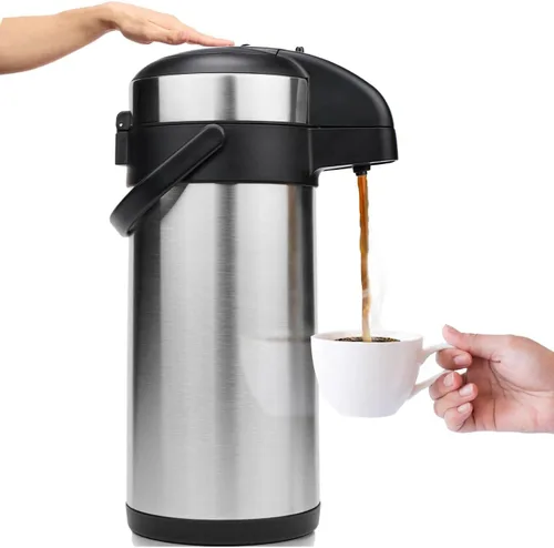 Miniatura 12 de Oferta de un día. Despachador de bebidas térmico, de 102 onzas. Vondior Termo de acero inoxidable para agua fría o caliente, con bomba. Cafetera 1