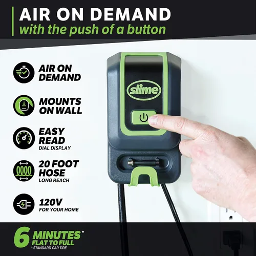 Miniatura 2 de Estación de Inflado de Garaje Slime 40070, Inflador de 120V de Montaje en Pared, Para coches, bicicletas, inflables, pelotas deportivas