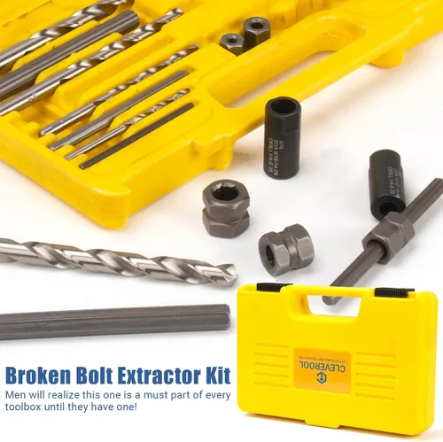Miniatura 6 de Extractor de pernos rotos, juego de extractores de brocas de 25 piezas, guías de brocas fáciles de quitar, kit de extractor de taladro para quitar