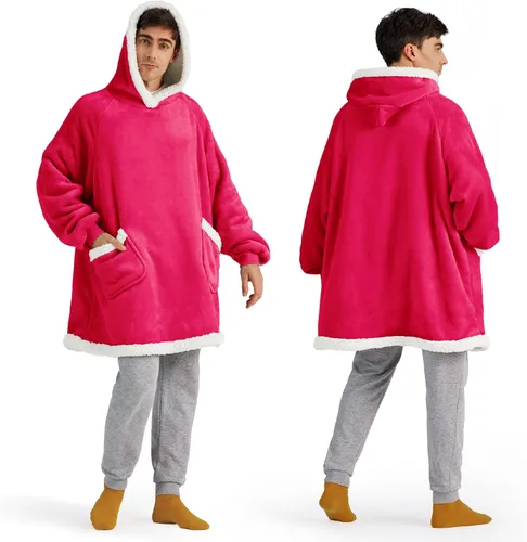 Miniatura 51 de Bedsure Manta con Capucha, Manta Portátil con Capucha como Regalos para Mamá, Regalos de Cumpleaños para Mujeres, Niños y Adolescentes, Sudadera