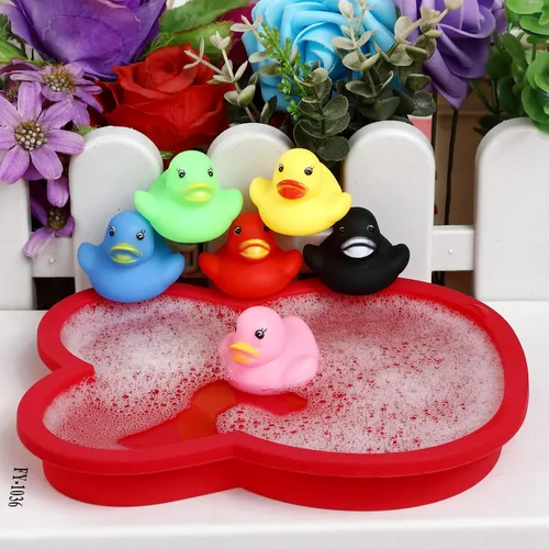 Miniatura 4 de GADIEDIE Paquete de 50 mini patos flotantes de goma multicolor, juguete de baño para bebé, ideal para patitos Jeep, ducha, fiesta de cumpleaños