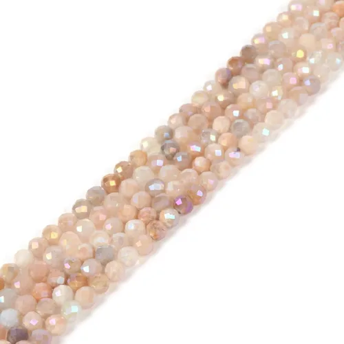 Miniatura 24 de Cuentas redondas facetadas de aguamarina natural de 4mm cuentas sueltas de 16 pulgadas para hacer joyas con cuentas