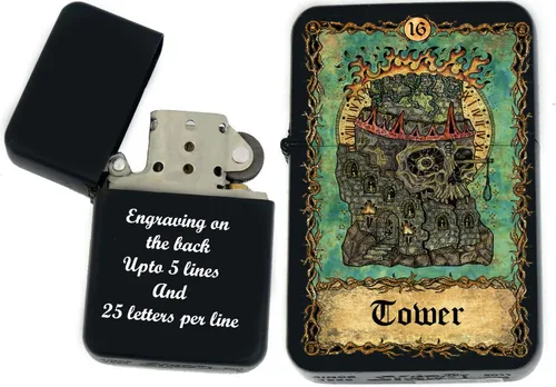 Miniatura 35 de Tarjeta de tarot personalizada, mazo de tarot de huesos eternos mayores, tarjetas coloridas, regalos coleccionables únicos, encendedores a prueba