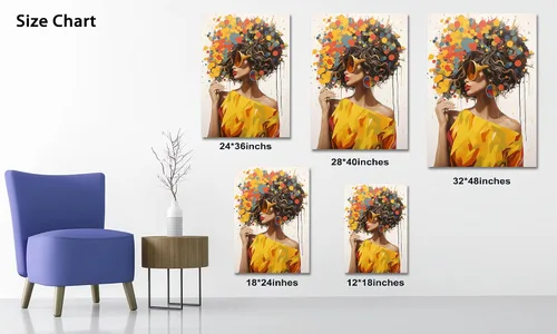 Miniatura 113 de Arte de pared afroamericano, decoración de rey y reina bailarín negro para sala de estar, arte de pareja de amor negro para dormitorio, lienzo