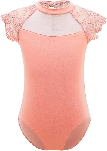 Miniatura 14 de JEATHA Leotardos de ballet para niñas, camisetas de baile, bailarina, encaje floral, con botones, entrepierna