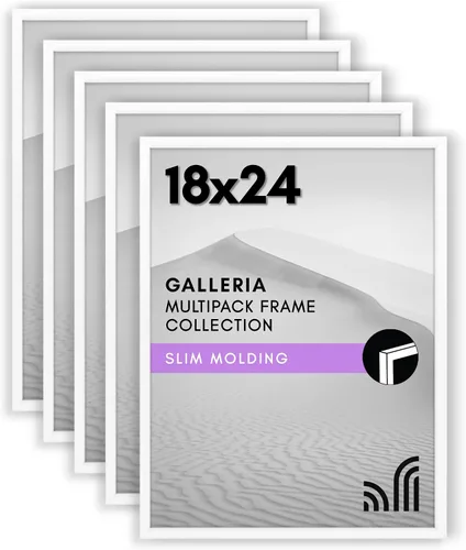 Miniatura 16 de Americanflat Portarretratos de 3 x 5 con plexiglás pulido, juego de 5 unidades, colección Galleria, marcos para mesa y pared, color negro
