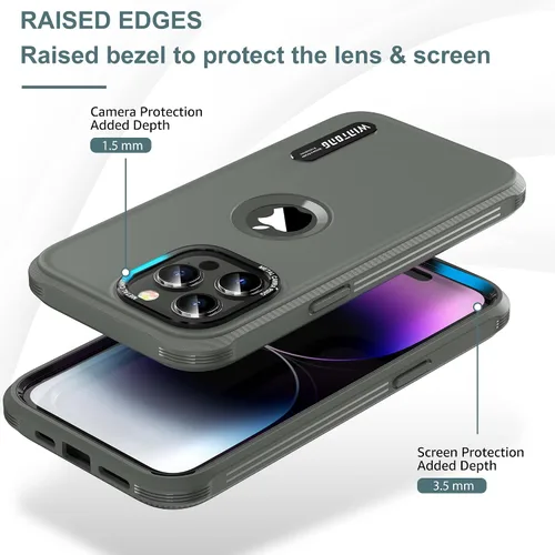 Miniatura 4 de WINTONG Funda magnética compatible con iPhone 13 Pro Max de 6.7 pulgadas, protección de cuerpo completo, resistente a prueba de golpes, funda rígida