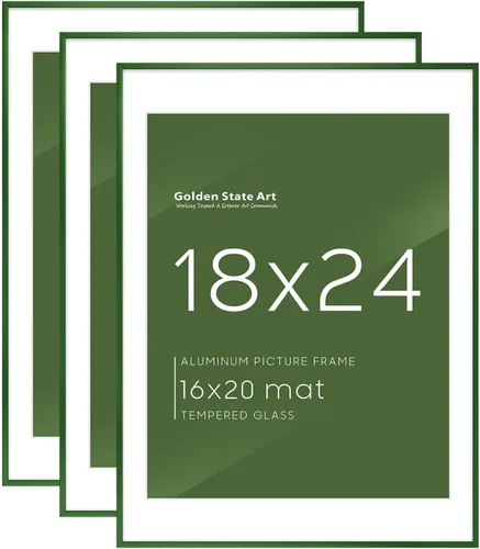 Miniatura 48 de Golden State Art, Marco de imagen de aluminio A1, marcos finos de metal negro para póster de 23.4 x 33.1 pulgadas, frente acrílico, gancho de pared