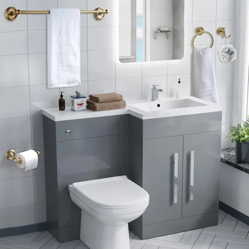 Miniatura 5 de Juego de 4 accesorios de baño de latón antiguo dorado – Toallero de 24 pulgadas, accesorios de baño de latón antiguo – Juego de accesorios de baño