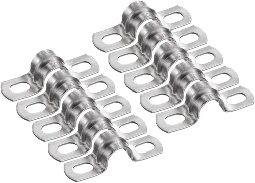 Miniatura 12 de HARFINGTON 10 abrazaderas de conducto de 5/16 pulgadas y 0.315 in, abrazadera de tubo M8 U, correa de tubo rígida de acero inoxidable, soporte