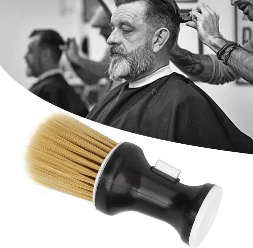 Miniatura 6 de Cepillo de peluquería suave para el cabello, plumero de cuello con mango redondo ergonómico (negro), cepillo de limpieza de doble función con poder