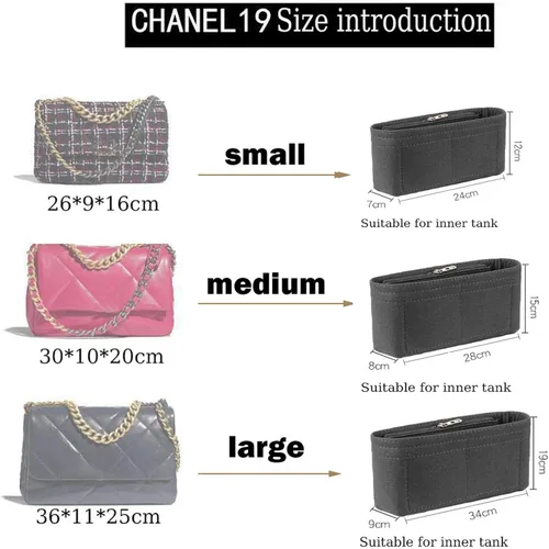 Miniatura 3 de Lckaey Organizador de monedero Inserto para 19 bolso con solapa Organizador de bolsa pequeña con bolsillo lateral con cremallera 1016negro-S