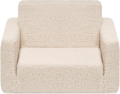 Miniatura 10 de Delta Children Cozee - Silla abatible Sherpa 2 en 1, silla convertible a tumbona para niños, crema