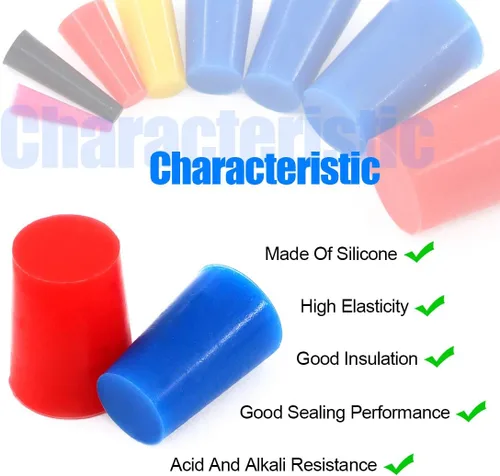 Miniatura 4 de Glarks Kit surtido de tapones cónicos de goma de silicona para enmascarar agujeros durante el recubrimiento en polvo, pintura, inmersión hidráulica