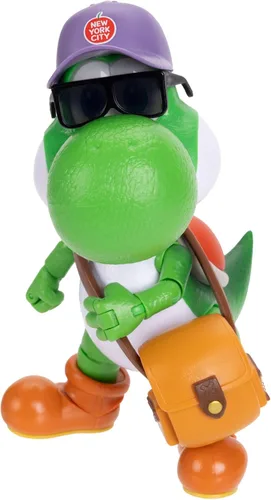 Miniatura 6 de Figuras de acción de la película Super Mario Galaxy de 5 pulgadas Serie 1 – Figura de Yoshi con sombrero, gafas de sol y accesorios de cartera