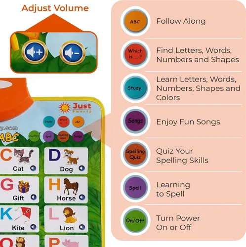 Miniatura 4 de Just Smarty Juguetes Interactivos de Aprendizaje y Educación para Niños de 2+ Años Juguetes de Aprendizaje del Alfabeto para Niños de 1 a 2 Años