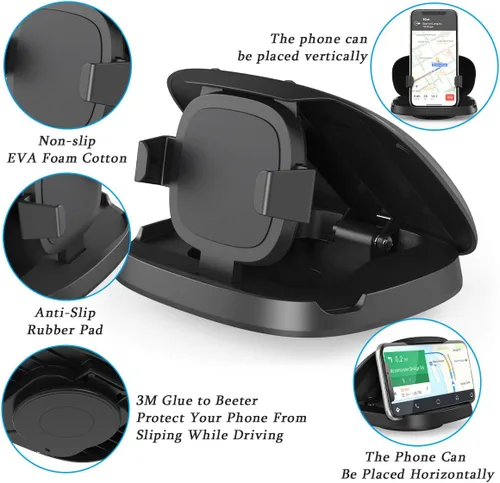 Miniatura 2 de JOYEKY Soporte de teléfono celular para automóvil, soporte vertical horizontal para teléfono con rotación de 360° para tablero de instrumentos